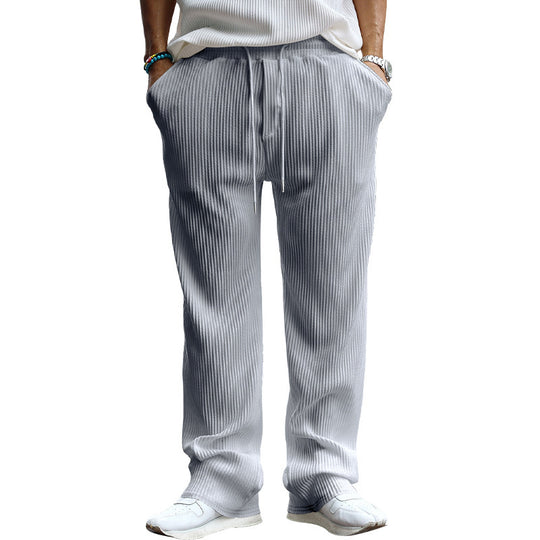Herren lässige Freizeithose mit elastischem Bund und gepunktetem Textilmuster R&B