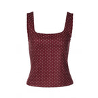 Damen Polka-Dot Top mit schmalem Schnitt und quadratischem Ausschnitt R&B