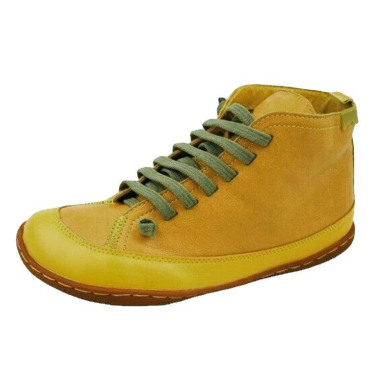 Damen Schnürstiefel mit modischer Textil-Oberfläche und rutschfester Sohle R&B