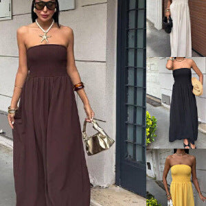 Damen Strickmaxikleid mit elastischem Oberteil R&B