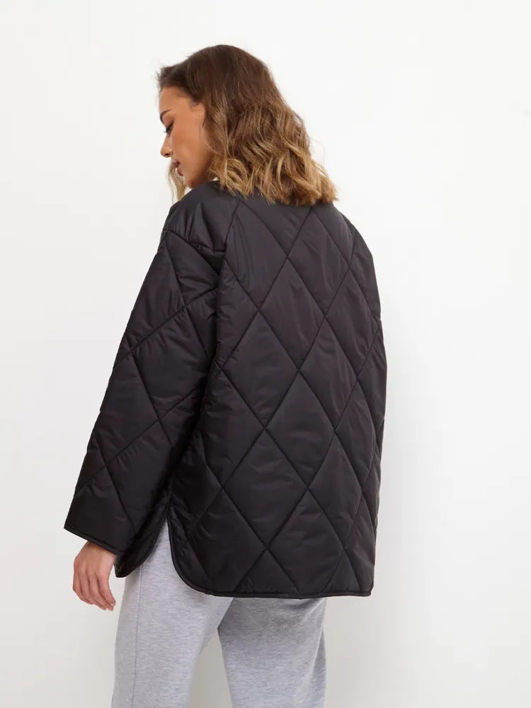 Damen gesteppte Freizeitjacke mit hoch geschlossenem Kragen und modischem Schnitt R&B