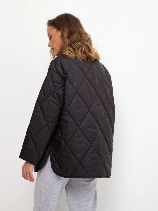 Damen gesteppte Freizeitjacke mit hoch geschlossenem Kragen und modischem Schnitt R&B