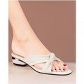 Damen Slipper mit angesagtem Knotendesign und komfortablem Blockabsatz R&B