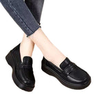 Damen Komfortable Ledereinlagen-Slipper mit hoher Plateausohle R&B