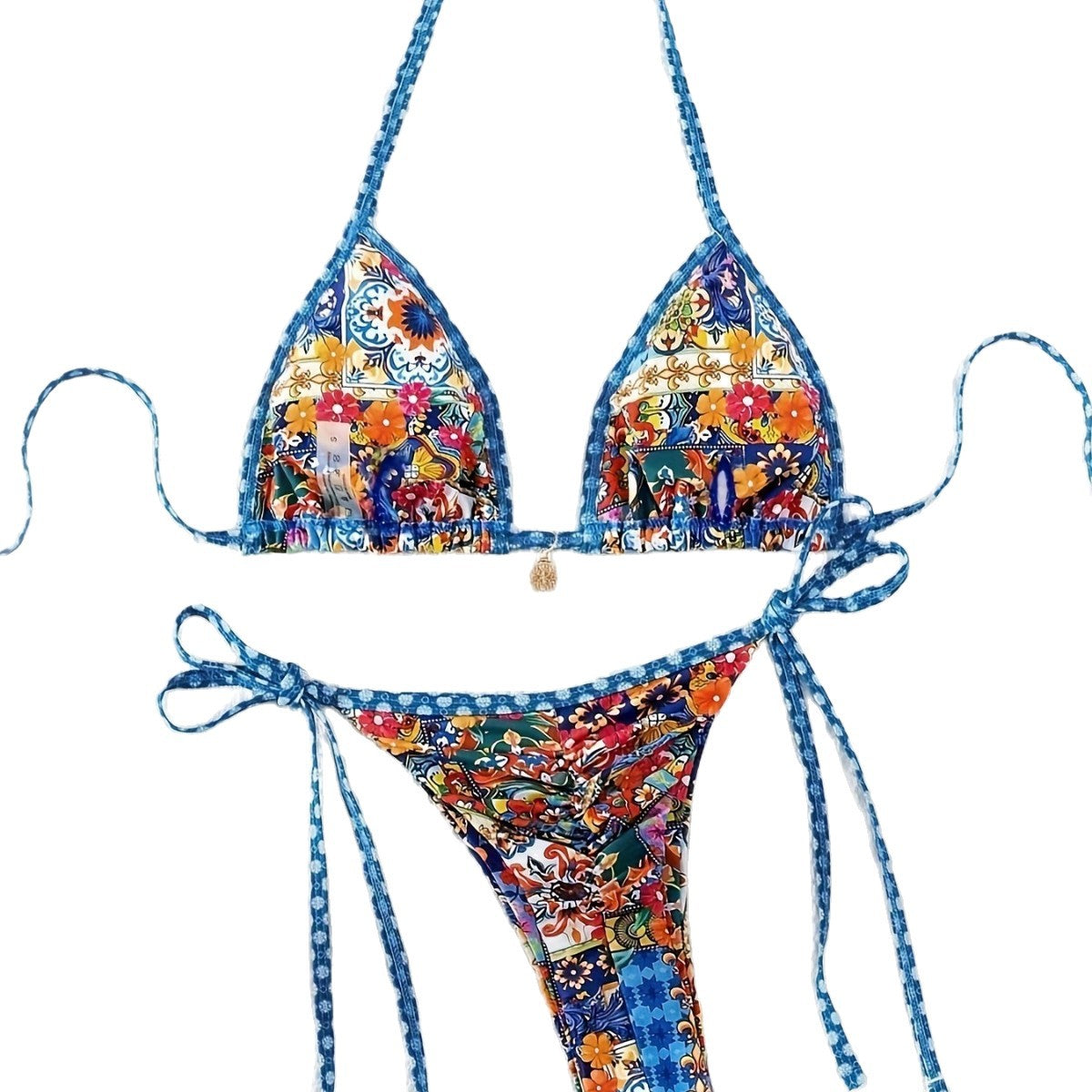 Damen Triangel-Bikini-Set mit floralem Muster R&B