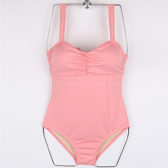 Damen Einteiler Badeanzug mit elegantem Rüschendesign und verstellbaren Trägern R&B
