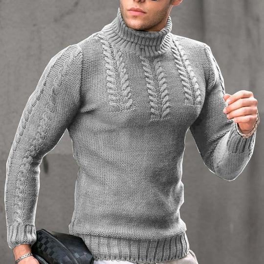 Herren Strickpullover mit hochstehendem Kragen R&B