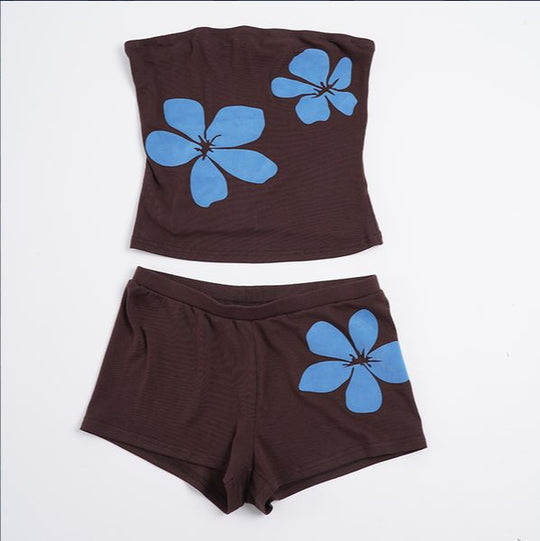Damen Bandeau-Bikini-Set mit floralen Akzenten und hoher Bequemlichkeit R&B