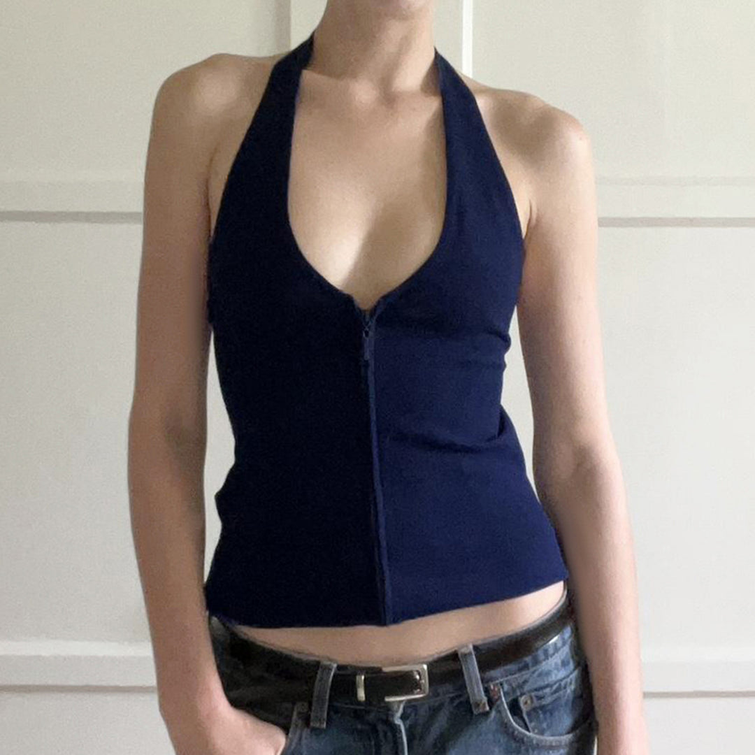 DamenZip-Top mit tiefem V-Ausschnitt und Racerback R&B