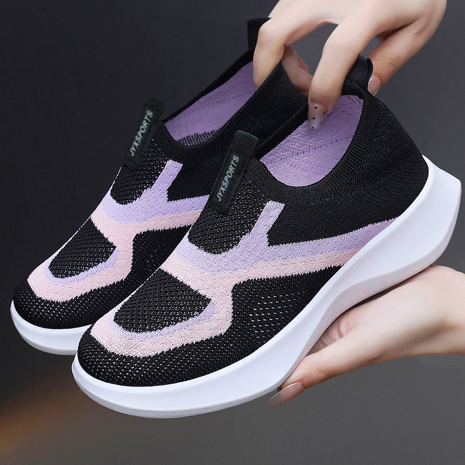 Damen Bequeme Slip-On Sneakers mit innovativem Strickdesign R&B