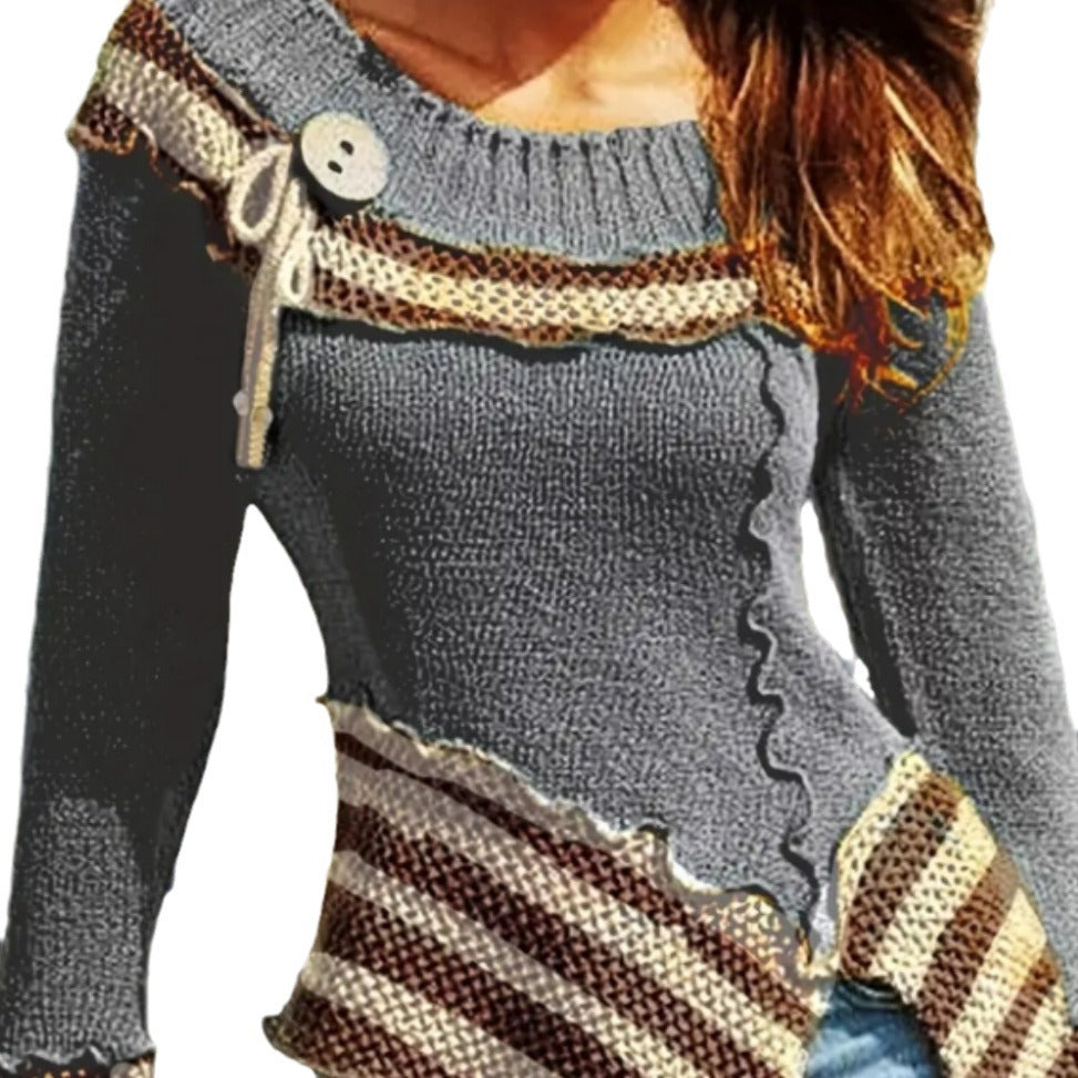 Damen Strickpullover mit kunstvollem Design und eleganten Details R&B