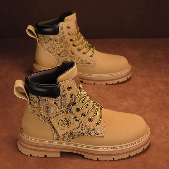 Damen Modische und robuste High-Top Stiefel mit detaillierter Paisleymuster R&B