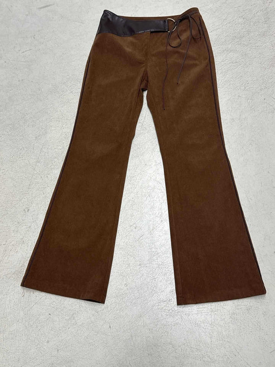 Damen modische Cordhose mit breitem Bein und verstellbarem Bund R&B