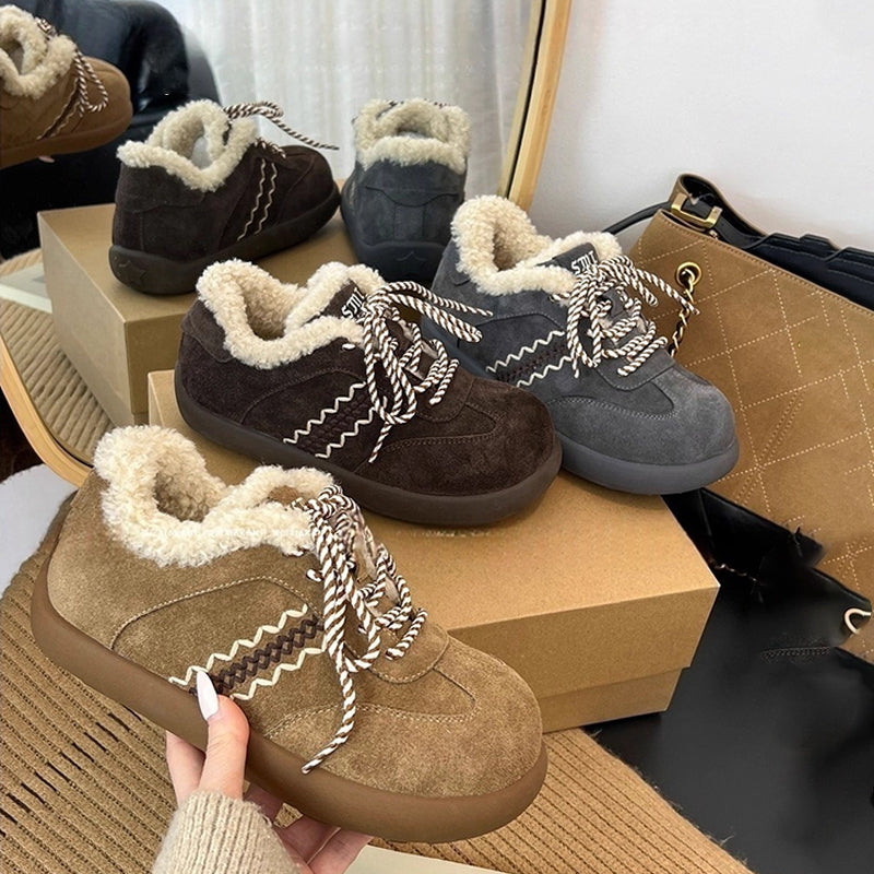 Damen Kuschelige Hausschuhe aus hochwertigem Wildleder mit flauschigem Innenfutter R&B