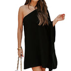 Damen asymmetrisches Cocktailkleid mit elegantem Schulterdesign R&B