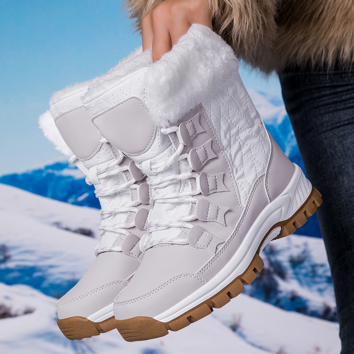 Damen Isolierte Winterstiefel mit rutschfester Sohle und weichem Innenfutter R&B