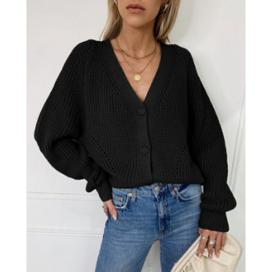 Damen Gestrickte Knopf-Cardigan R&B