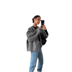 Damen oversized Wolljacke mit elegantem Schnitt und lässigem Look R&B