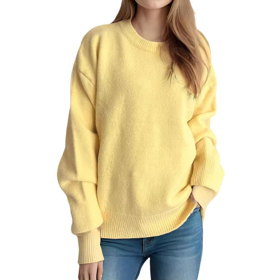 Damen lässiger Strickpullover mit weitem Schnitt und maximalem Komfort R&B