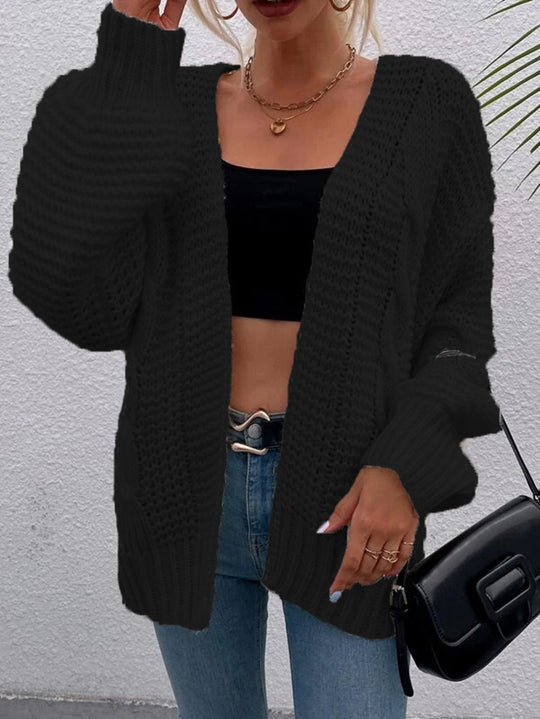 Damen Grobstrickcardigan mit offenen Taschen und oversize Passform R&B
