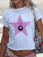 Damen cropped T-Shirt mit exklusivem Pferdemotiv und figurbetontem Schnitt R&B