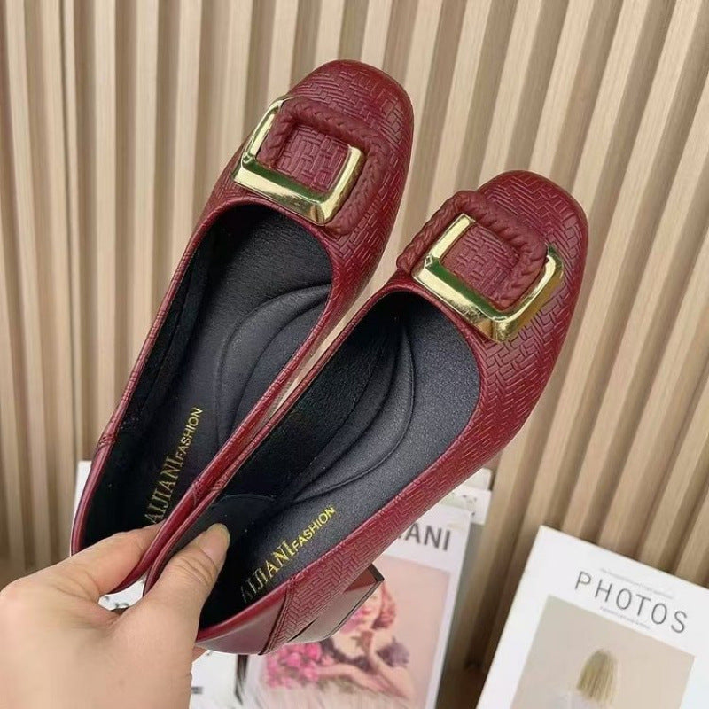 Damen Ballerinas mit eleganter Schnallenverzierung und komfortablem Fußbett R&B