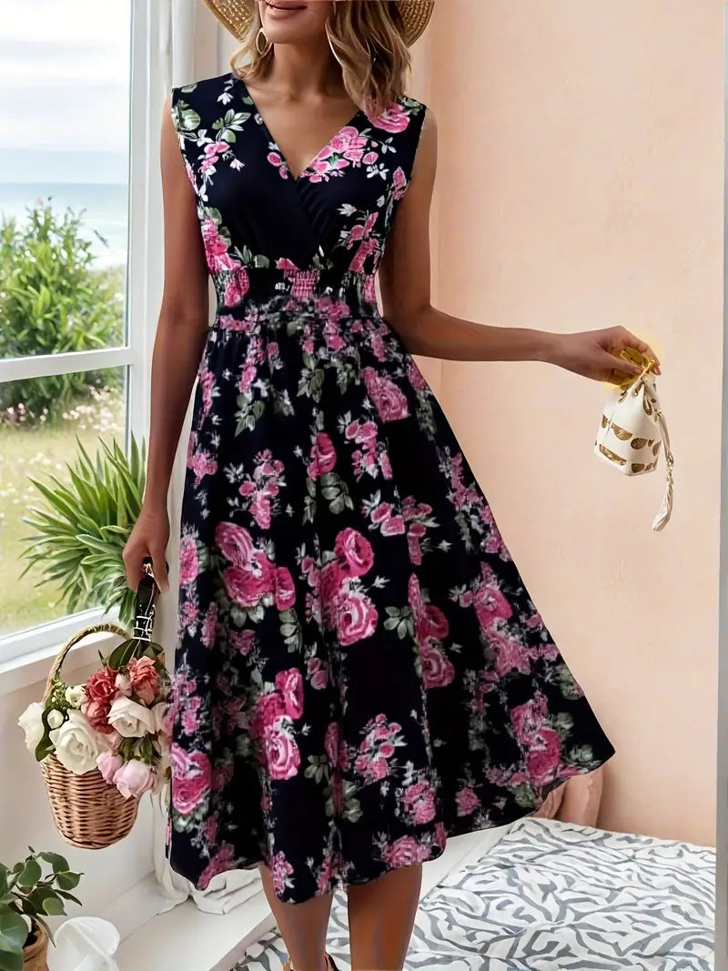 Damen Verspieltes A-Linien Kleid mit floralen Details R&B