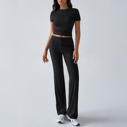 Damen Sportliches Lounge-Set mit elastischem Bund und figurbetontem Oberteil R&B