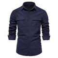 Herren nan feines Cord-Übershirt mit Brustpatten, durchgehender Knopfleiste und körpernaher Silhouette R&B