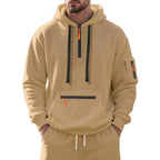 Herren funktionaler Kapuzenpullover mit Reißverschluss und seitlichen Taschen R&B