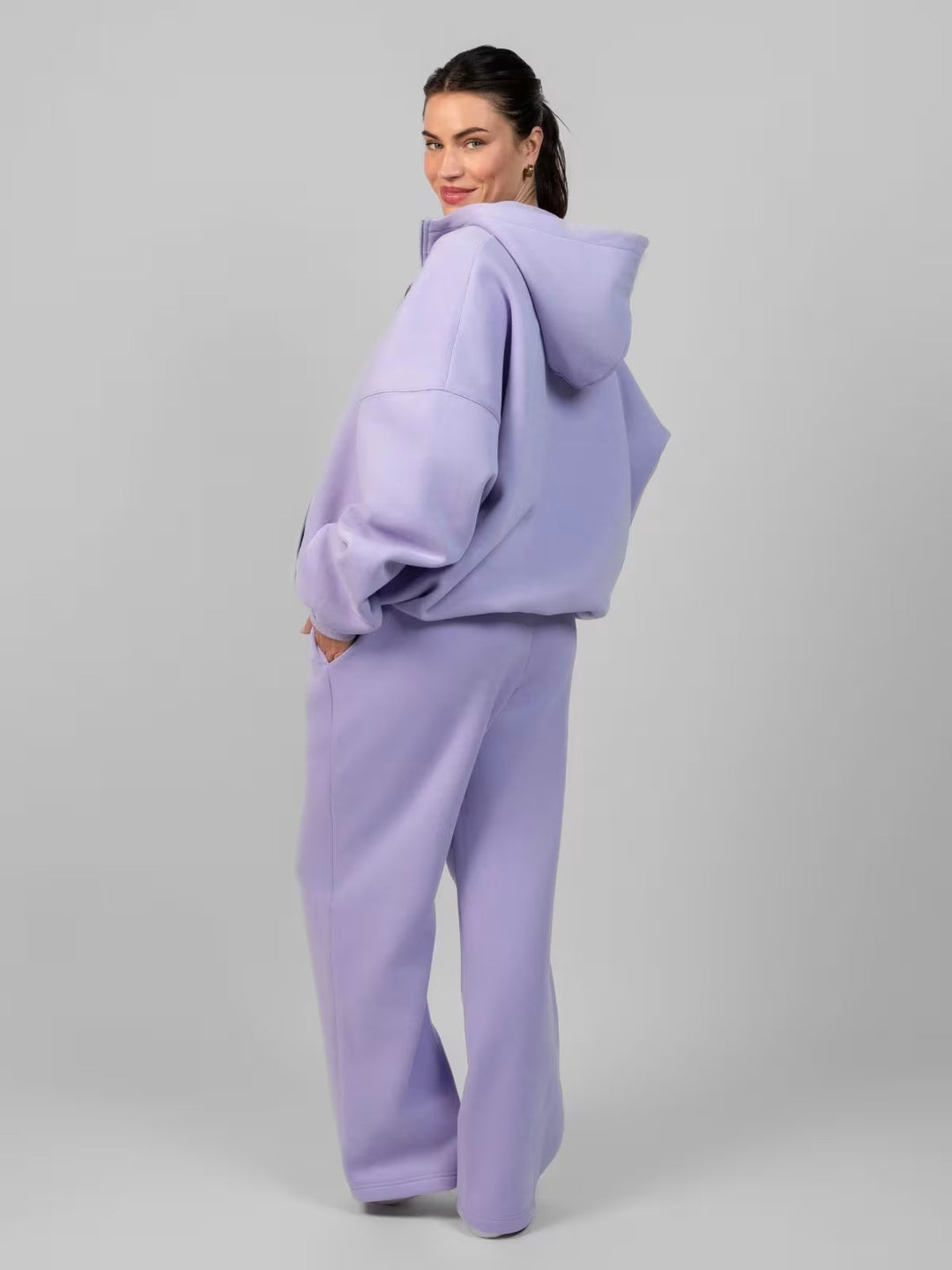 Damen Oversized Kapuzenjacke mit gemütlicher Passform und tiefen Taschen R&B