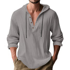 Herren nan lässiges Kapuzenshirt mit Knopfleiste und schmaler Passform R&B