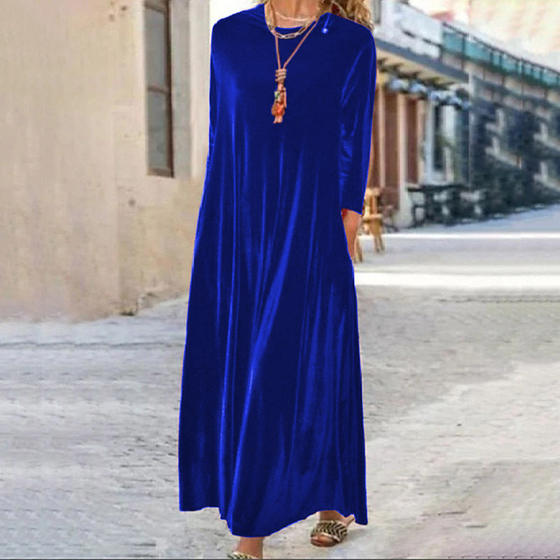 Damen Maxikleid mit elegantem Schnitt und Taschen R&B
