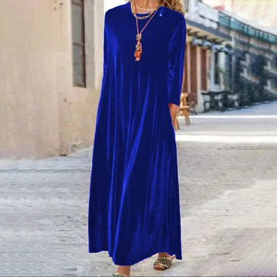 Damen Maxikleid mit elegantem Schnitt und Taschen R&B