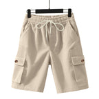 Herren nan Cord-Cargo-Shorts mit elastischem Tunnelzugbund, aufgesetzten Cargotaschen und weichem Baumwollmix R&B