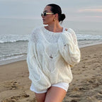 Damen Grobstrickpullover mit luftigem Schnitt und innovative Struktur R&B