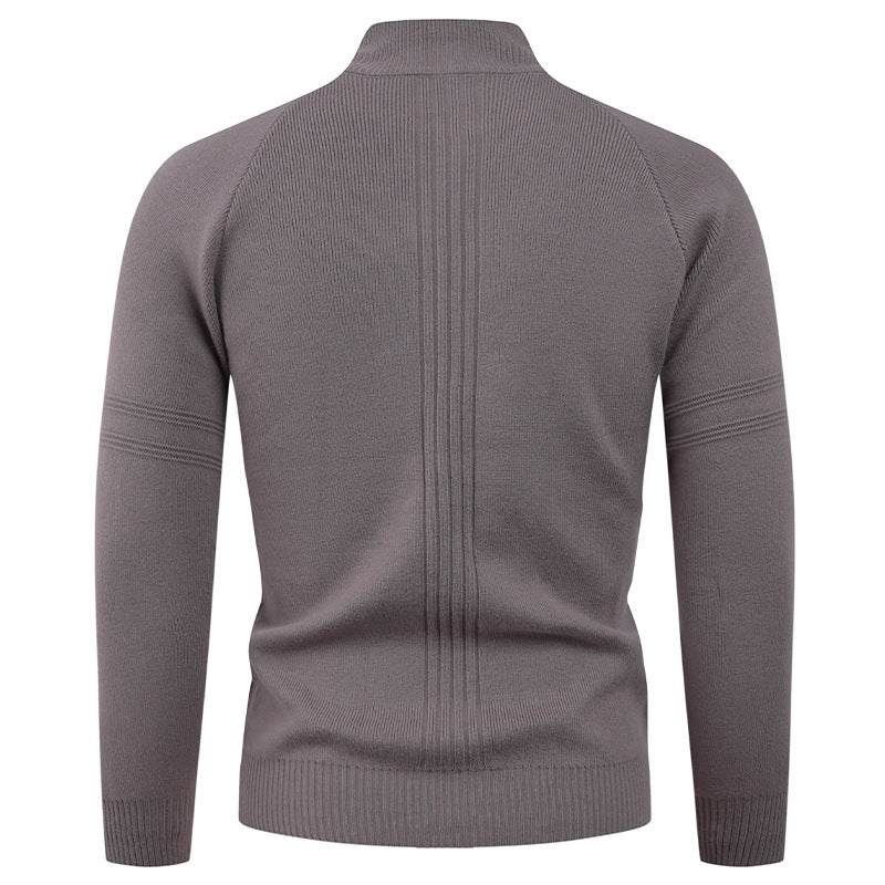 Herren Strickpullover mit modernem Reißverschluss und eleganter Struktur R&B