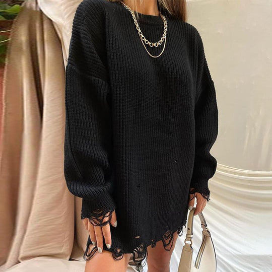 Damen Oversized Strickkleid R&B