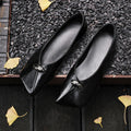 Damen elegante Ballerinas mit spitzem Zehenbereich und dekorativem Riemchen