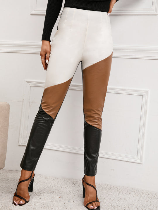 Damen Hochwertige Kunstlederhose R&B