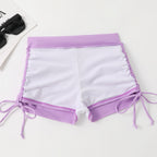 Damen Sportliches Zweiteiler-Bikini-Set mit verstellbaren Trägern und Raffung R&B