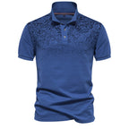 Herren Poloshirt mit floralen Ornamenten und klassischem Kragen