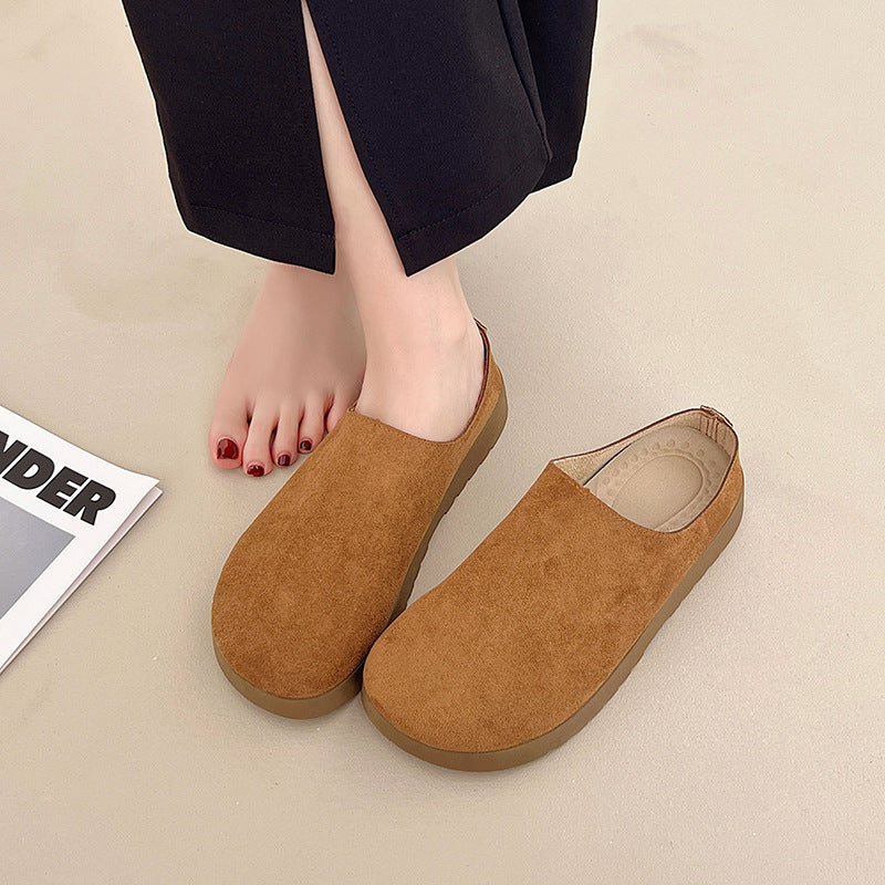 Damen rutschfeste Clogs aus weichem Veloursleder R&B