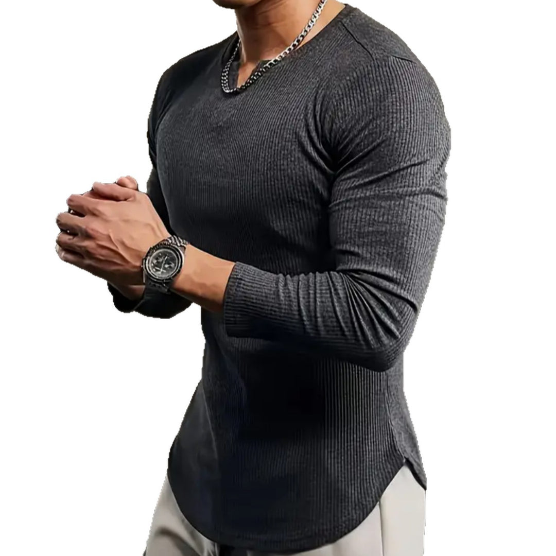 Herren Langarmshirt mit innovativer Rippstruktur R&B