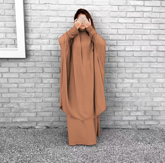Damen Elegantes Maxikleid mit weit ausgestellten Ärmeln und fließendem Schnitt R&B