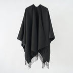 Damen Modischer Fransen-Poncho Aus Weichem Material mit Luxuriösem Fall R&B