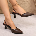 Damen Slingback-Pumps mit Krokodilprägung und elegantem Absatz R&B