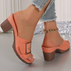 Damen Elegante und bequeme Plateau-Sandalen mit dekorativem Schnallenverschluss R&B