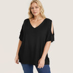 Damen Oversized T-Shirt mit Schulterauschnitten R&B