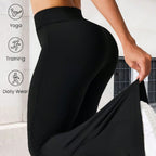 Damen Sportliche Hochbund Leggings und asymmetrisches Crop-Top Set R&B